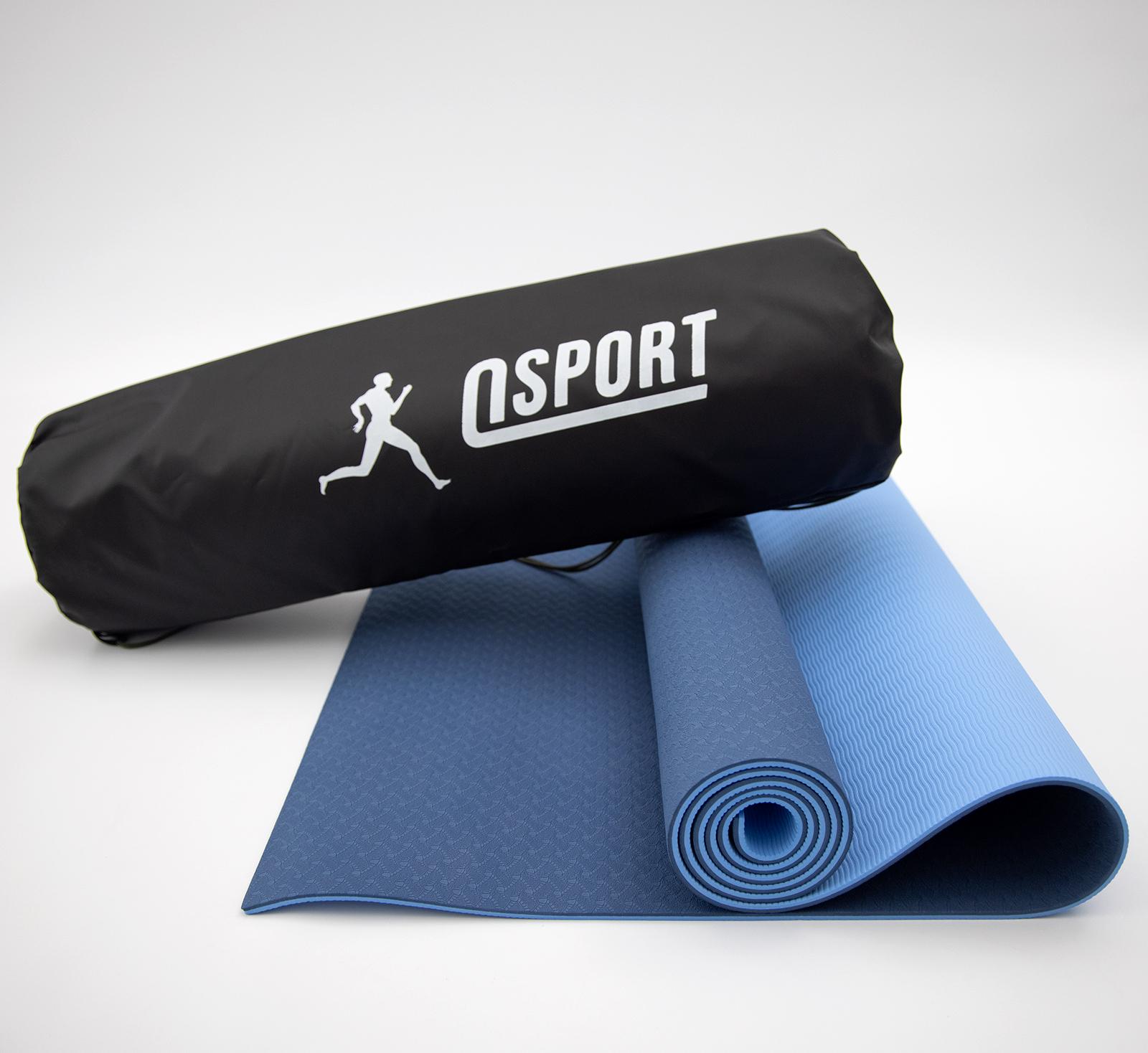 Килимок для йоги та фітнесу OSPORT n-0007 Yoga ECO Pro 6 мм Синьо-блакитний