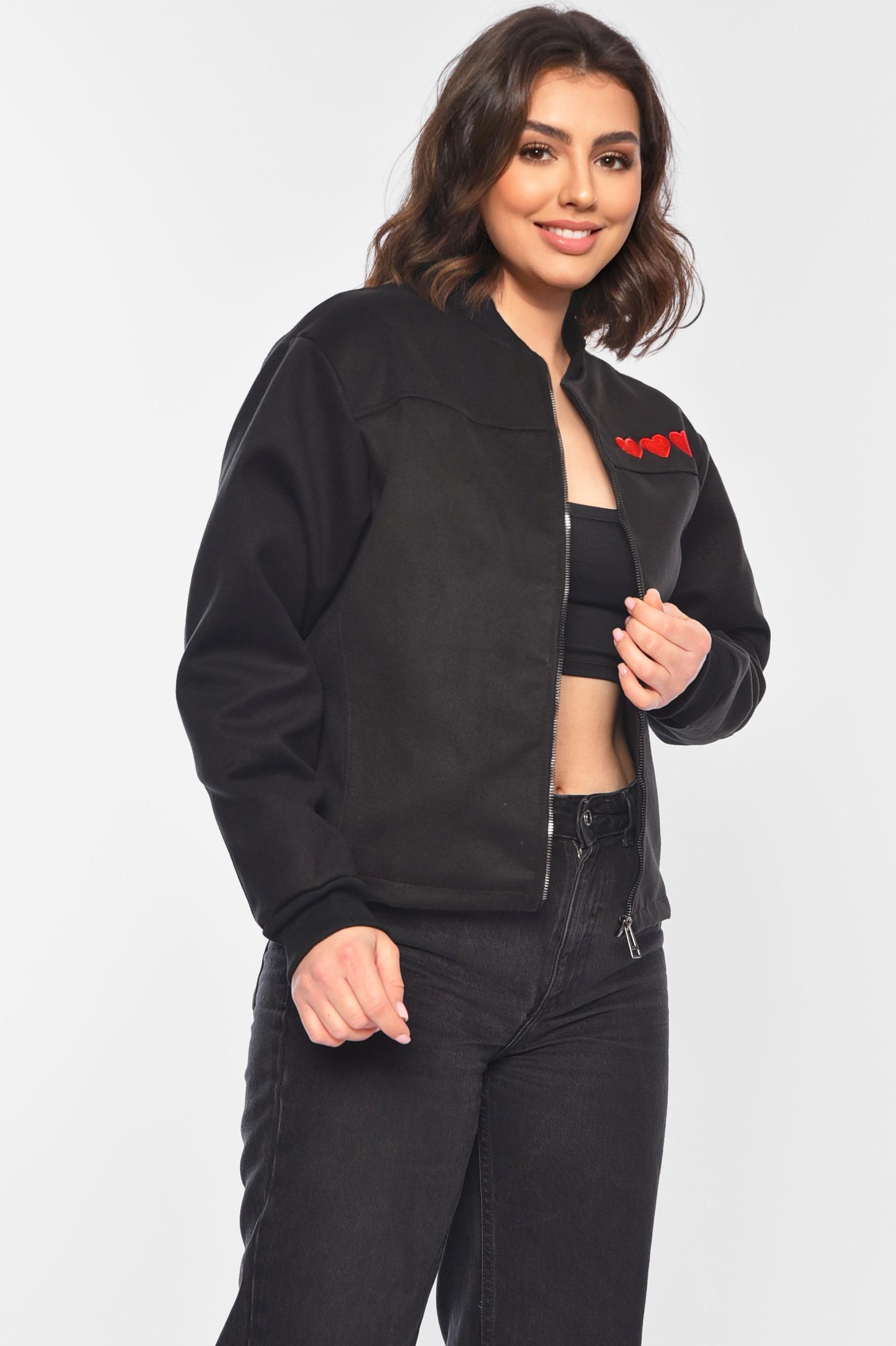 Бомбер жіночий 197196 S-M Чорний - фото 2 Бомбер жіночий 197196 S-M Чорний - фото 2