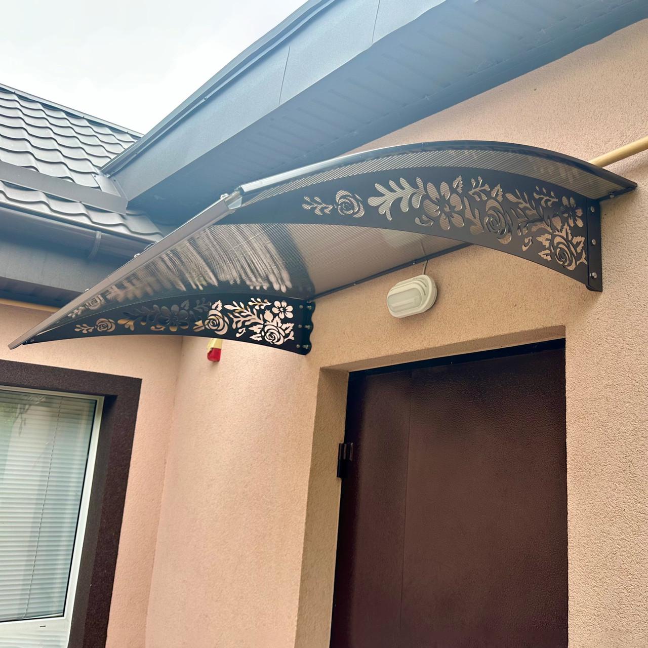 Навес-козырек Prime Роза сотовый поликарбонат 8 мм 150х100 см (2042407)