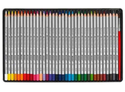 Олівці акварельні Marco Raffine 36 кольорів в металевому кейсі - фото 2