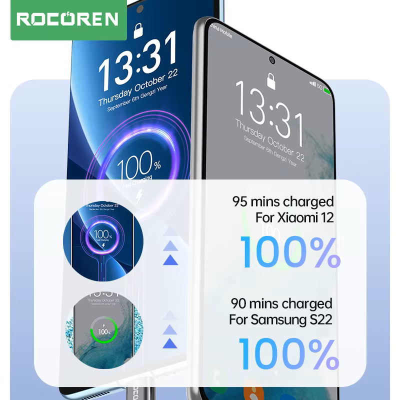 Кабель Rocoren 3A USB A-Type C 1 м Серый (RCPBAT-RT0G) - фото 6