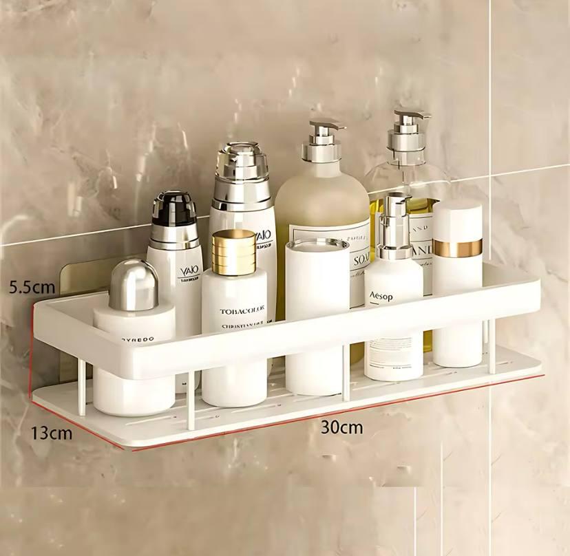 Полка-органайзер настенная для хранения в ванной комнате металлическая Белая (23748712) - фото 2