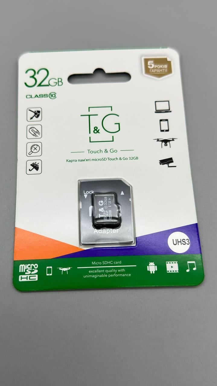Карта пам'яті micro TG 32GB class 10 з адаптером