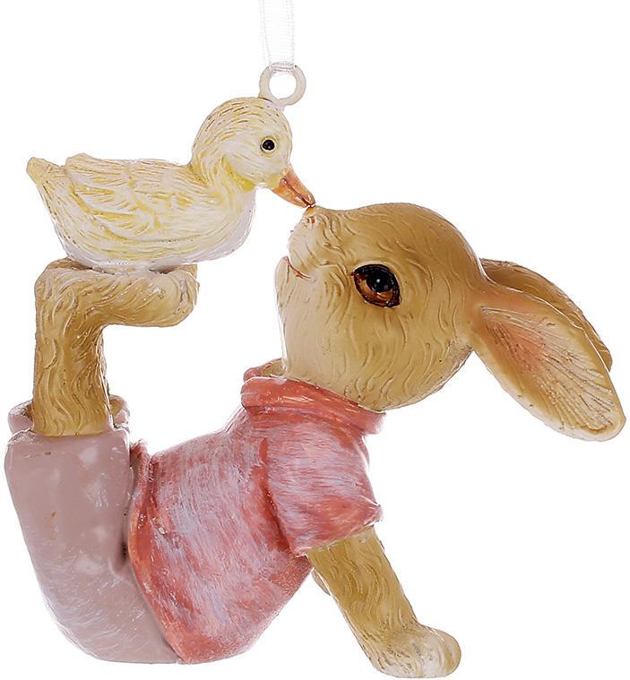 Декоративные подвески Кролик с Гусенком 4 фигурки 8 см Декоративные подвески Кролик с Гусенком 4 фигурки 8 см