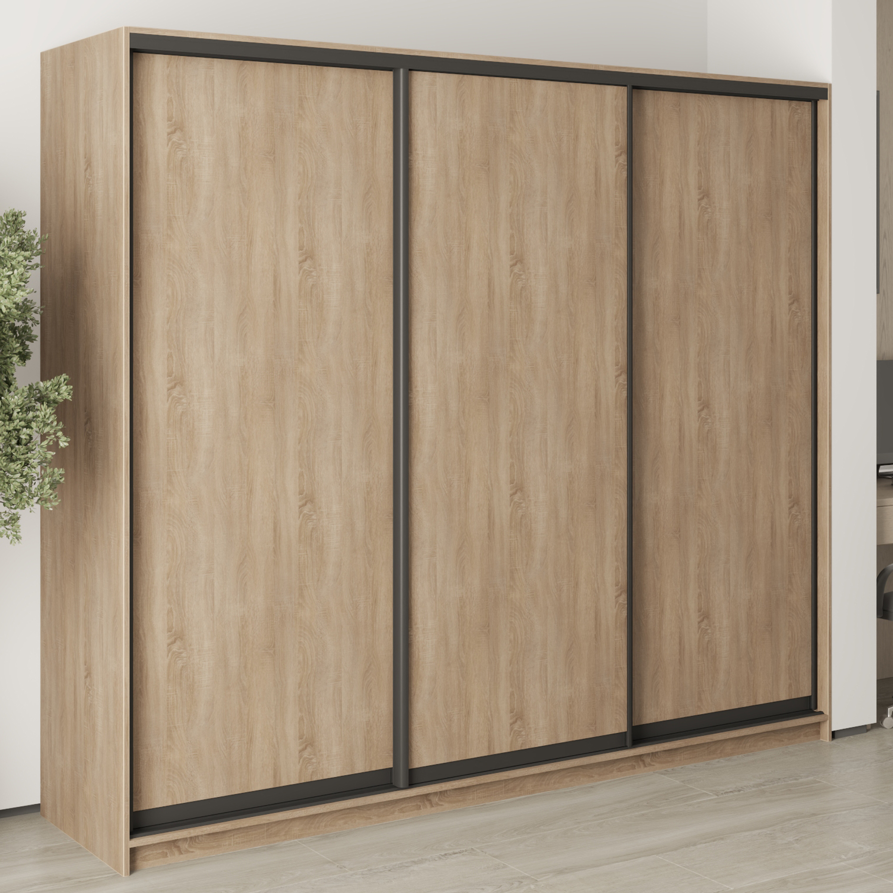 Шкаф-купе трехдверный Mebel Star Комбо BG MBS-8914 240х45х210 см Дуб сонома (1008903)