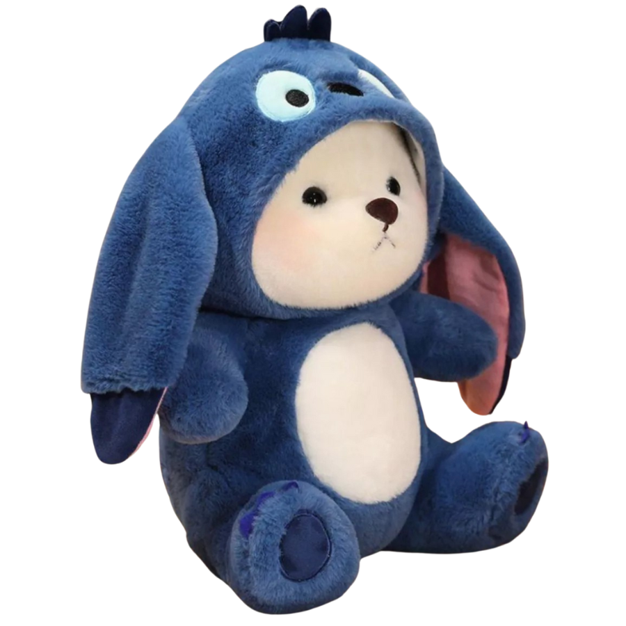 Іграшка плюшева Ведмедик у костюмі стіча в капюшоні 65 см Синій (9096/65)