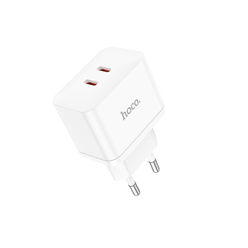 Зарядное устройство сетевое Hoco N29 Triumph PD35W dual port 2USB-C charger White