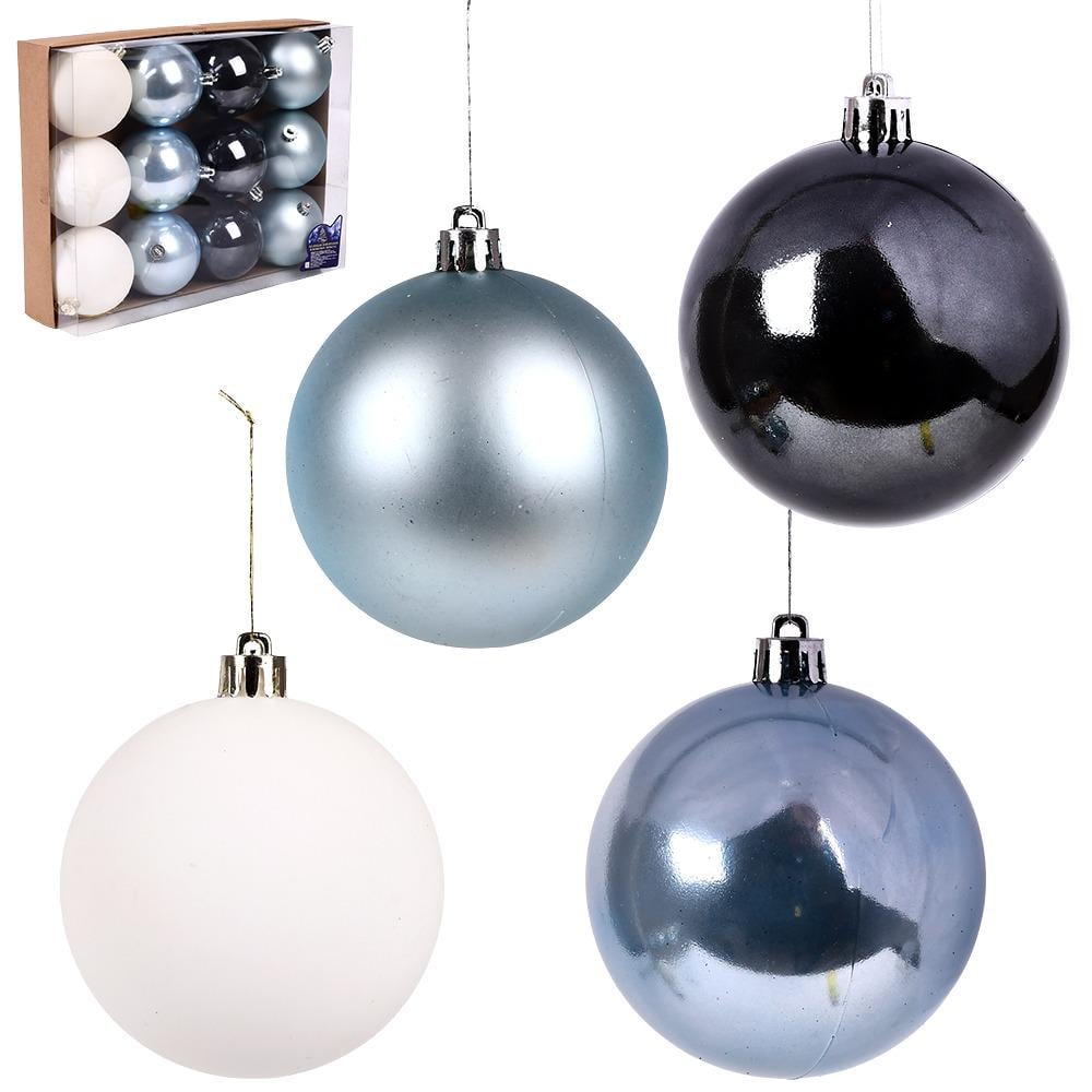 Шарики елочные 8 см 12 шт. (9789) - фото 2 Шарики елочные 8 см 12 шт. (9789) - фото 2