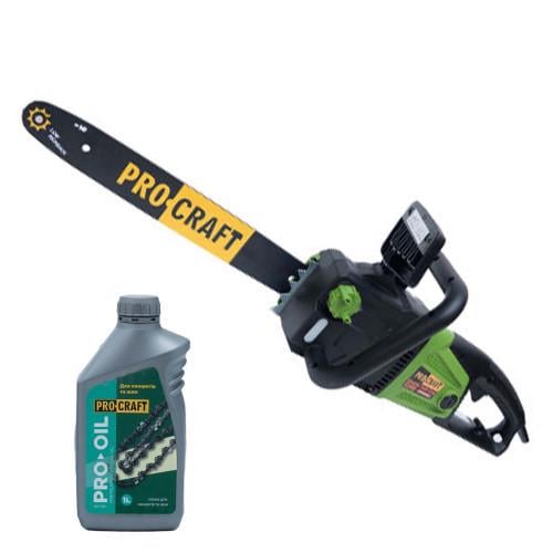 Электропила цепная Procraft K2400 и масло для цепи