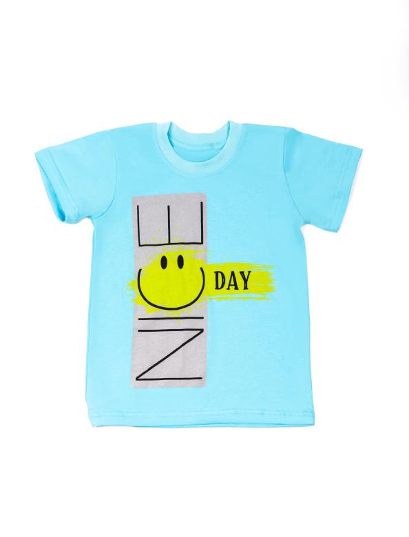 Футболка дитяча бавовняна для хлопчика Gabbi FT-23-5/1 128 см Бірюзовий (13688)