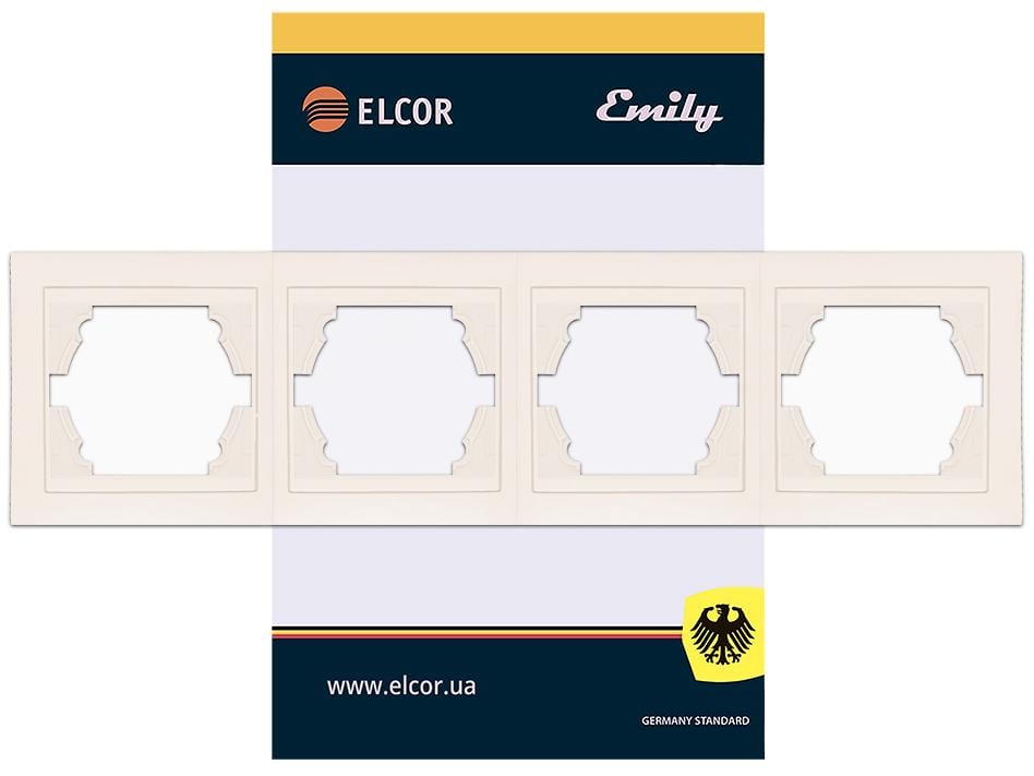 Рамка горизонтальна Elcor Emily 9215 4-місна Кремовий (211562)