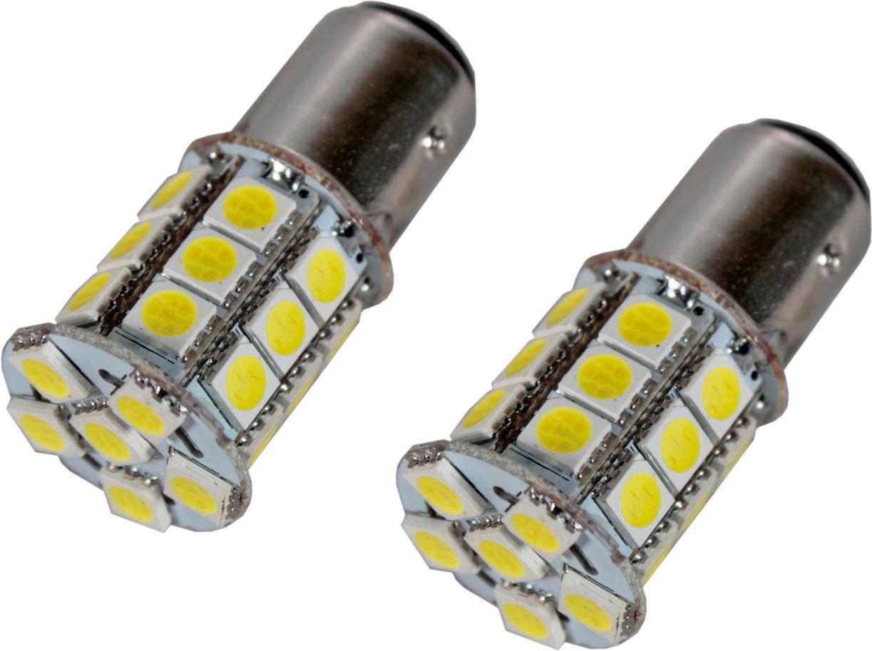 Лампочка 2-ох конт. груша Білий LED SMD 12V 27-діодів P21/5W S25/BAY15D Zollex 2 шт.   16045  S25/BAY15D