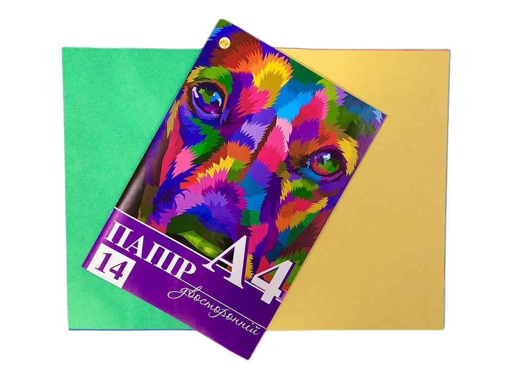 Бумага цветная Тетрада двухсторонняя А4 14 л. офсет 1/80 ТЕ261 (819372)