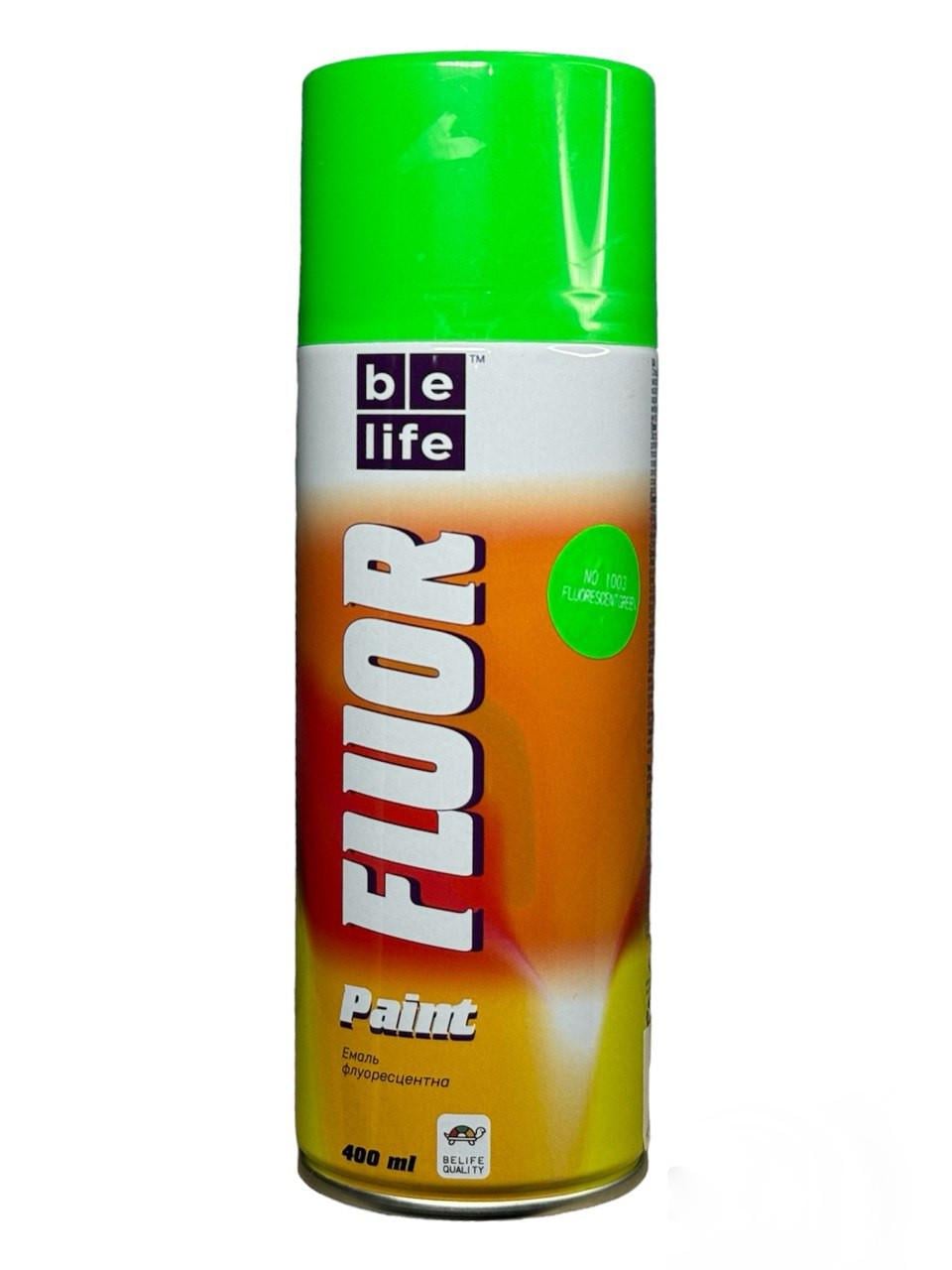 Аэрозольная краска Belife Fluor Paint флуоресцентная 400 мл Зеленый (1003)