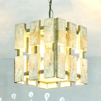 Подвесной светильник из дерева Дорондо Бланже (ЛЮС-004801)