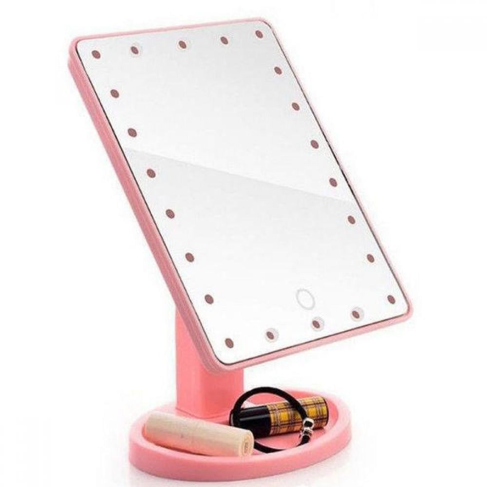 Зеркало настольное для макияжа Large Led Mirror 22 LED Розовый (18169759) - фото 7