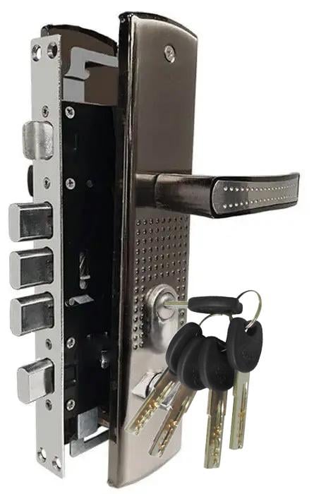 Замок врезной с ручками левый цилиндр 90 мм для дверей 70 мм (26321390)