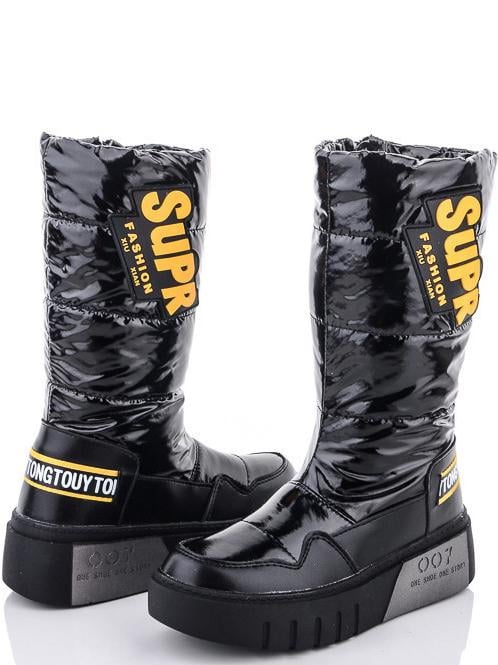 Дутики Kimbo FG2022-3B на овчине р. 36 Черно-желтый (97684)