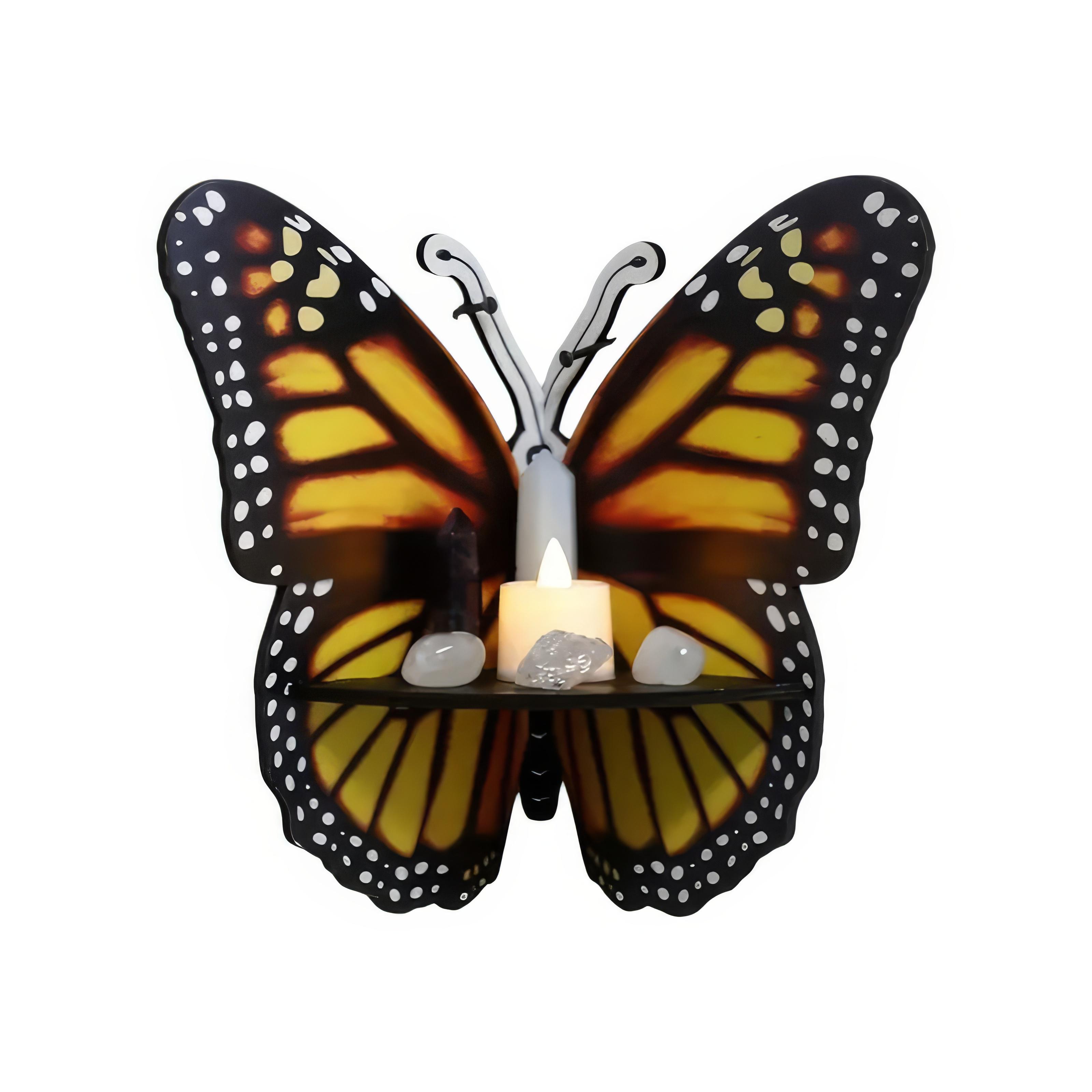 Полка декоративная деревянная Бабочка type E 23х25 см