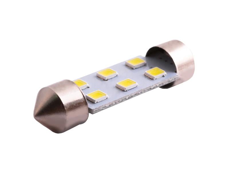 Автолампа светодиодная C5W SV8,5 12 В 39 мм SMD3528-6led Белый (953)