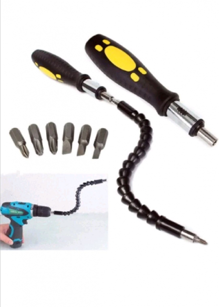 Універсальний подовжувач Snake BIT гнучкий для шуруповерта з викруткою і набором біт SB48 - фото 4 Універсальний подовжувач Snake BIT гнучкий для шуруповерта з викруткою і набором біт SB48 - фото 4