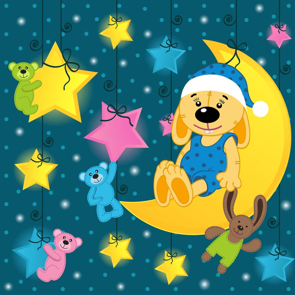 Картина по номерам Strateg Премиум Сладкие сны зайки с лаком и уровнем 30х30 см (ES179)