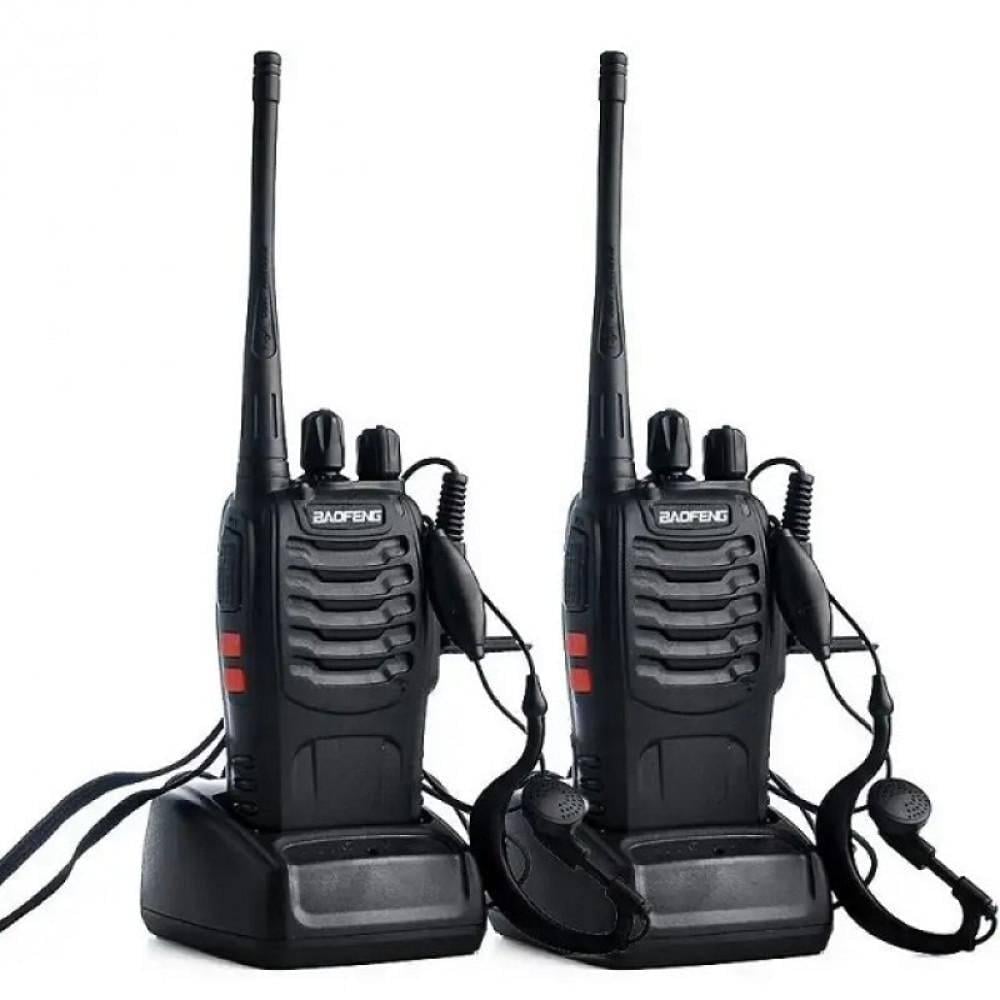 Комплект раций Baofeng BF-888S 5 Вт UHF 400–470 МГц до 5 км с гарнитурами и зарядными станциями 2 шт.