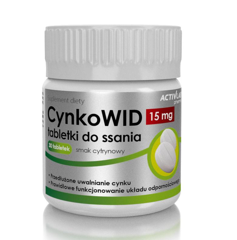 Микроэлемент Цинк для спорта Activlab CynkoWid 15 мг 30 Tabs Lemon