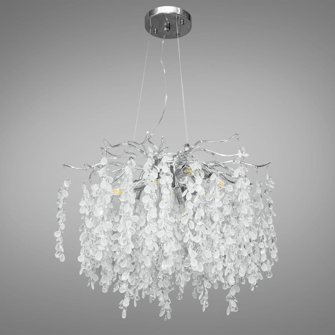 Люстра кришталева Diasha Гліцинія 8 ламп Срібний 603-600CH (30832677)