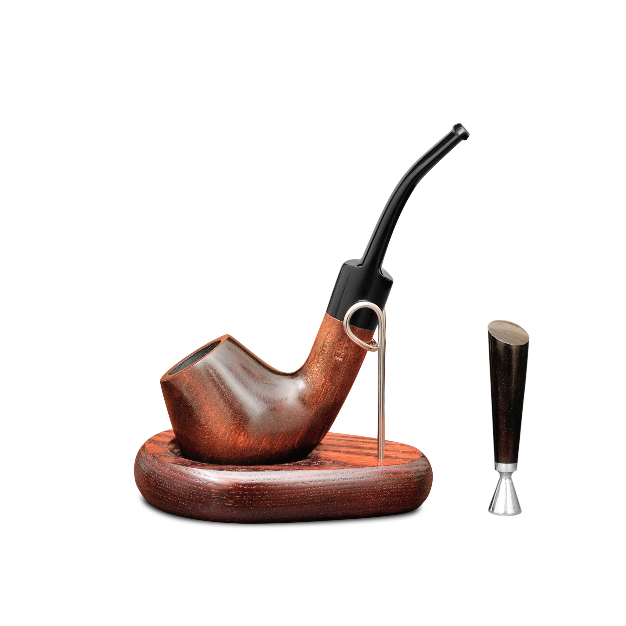 Курительная трубка KAFpipe Bent Volcano №201 Груша с подставкой/тампером