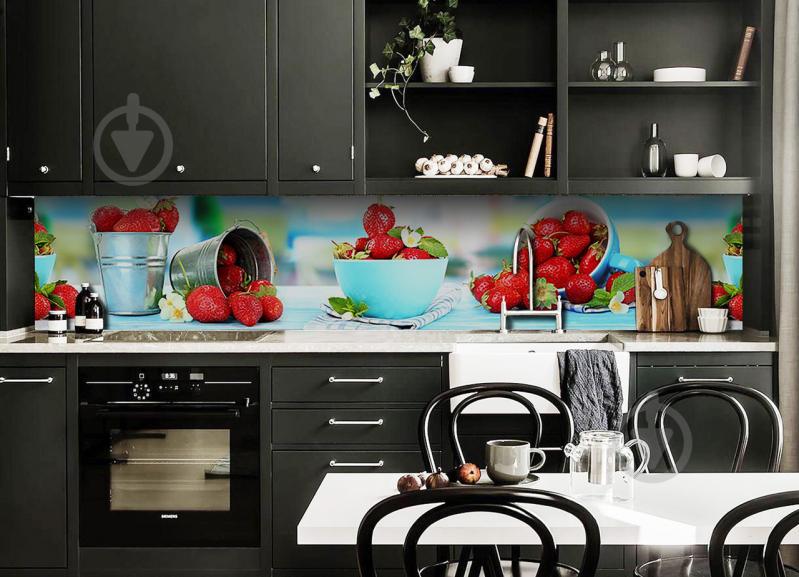 Скинали на кухню Zatarga «Земляника» 600х2500 мм виниловая 3Д наклейка кухонный фартук самоклеящаяся Z180774 Скинали на кухню Zatarga «Земляника» 600х2500 мм виниловая 3Д наклейка кухонный фартук самоклеящаяся Z180774