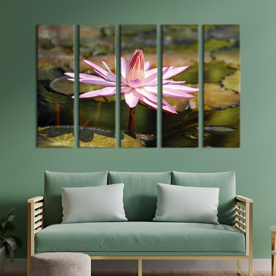 Картина на холсте Хрупкий розовый лотос 155x95 см (1016-51)