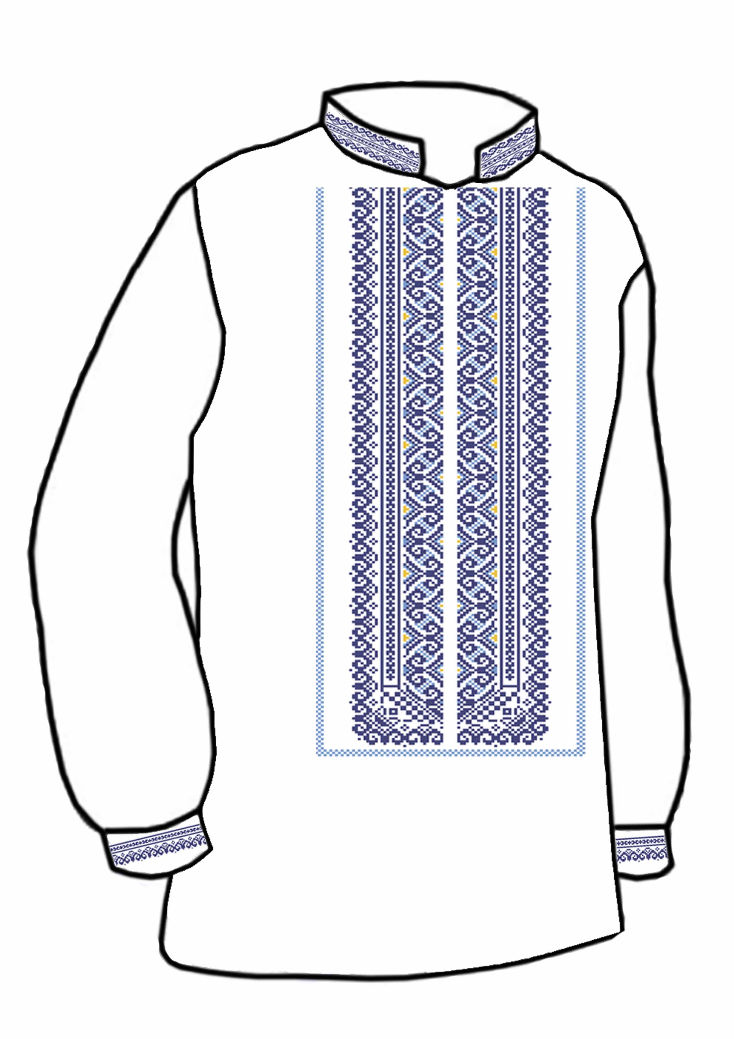 Заготовка для вишивки нитками або бісером сорочка СЧ-63 домоткане полотно Заготовка для вишивки нитками або бісером сорочка СЧ-63 домоткане полотно