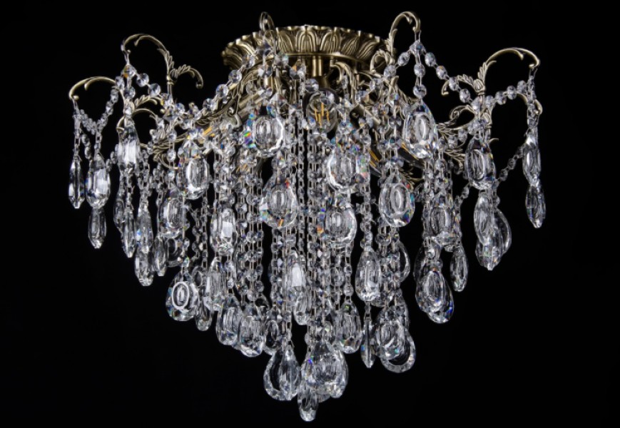 Хрустальная люстра L91265/5 AB/WT Белый/Бронза (AN000220)