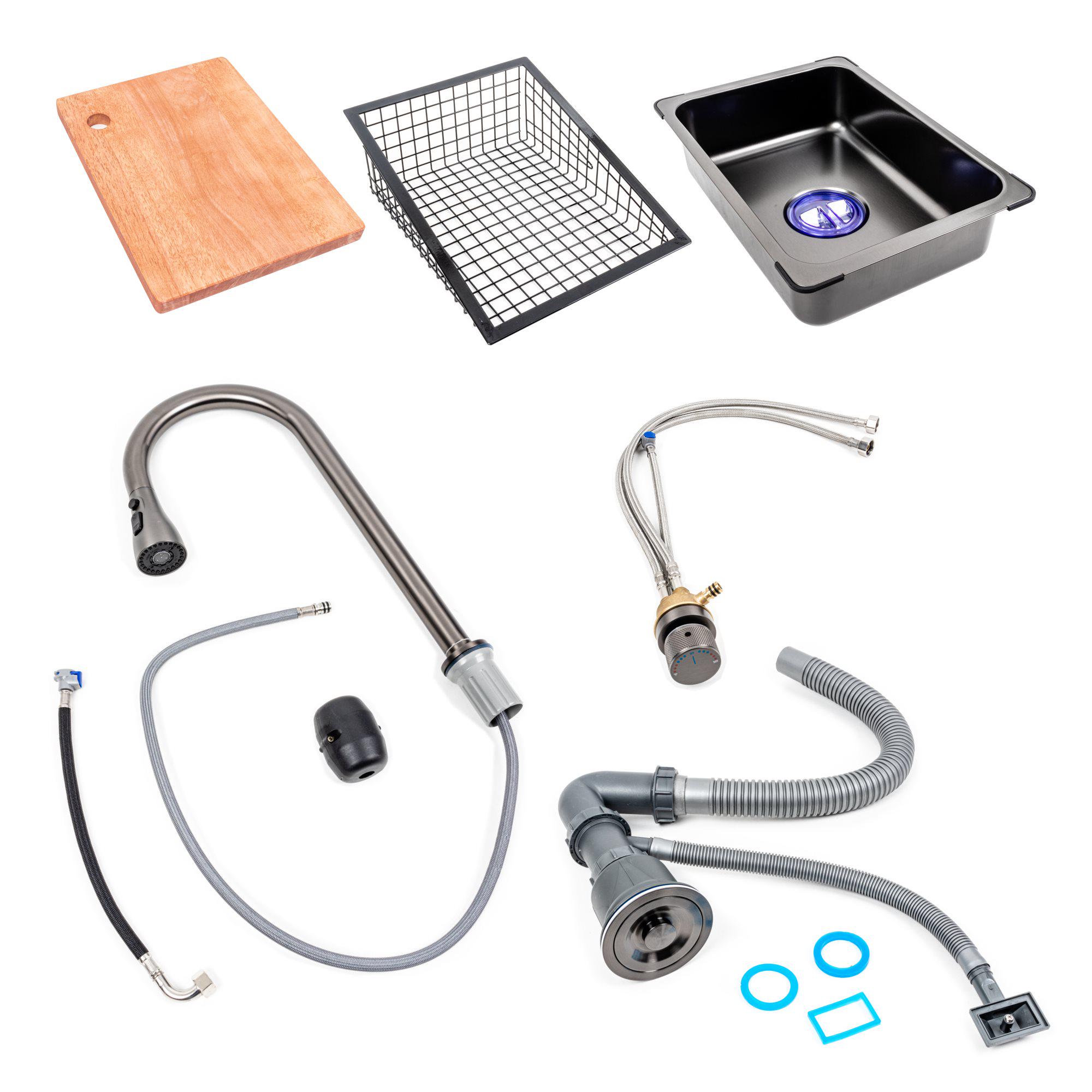 Мийка кухонна Platinum Handmade Водоспад 75х45A PVD Чорний - фото 10 Мийка кухонна Platinum Handmade Водоспад 75х45A PVD Чорний - фото 10