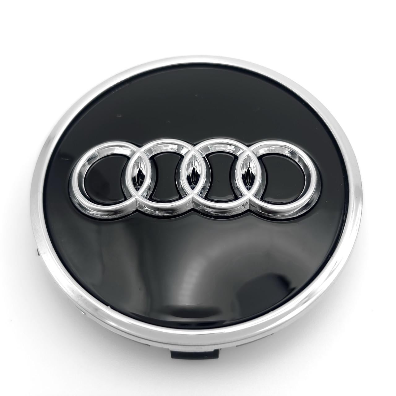 Колпачок заглушка ступицы колеса Audi 61 мм Черный/Хром (3009774989)