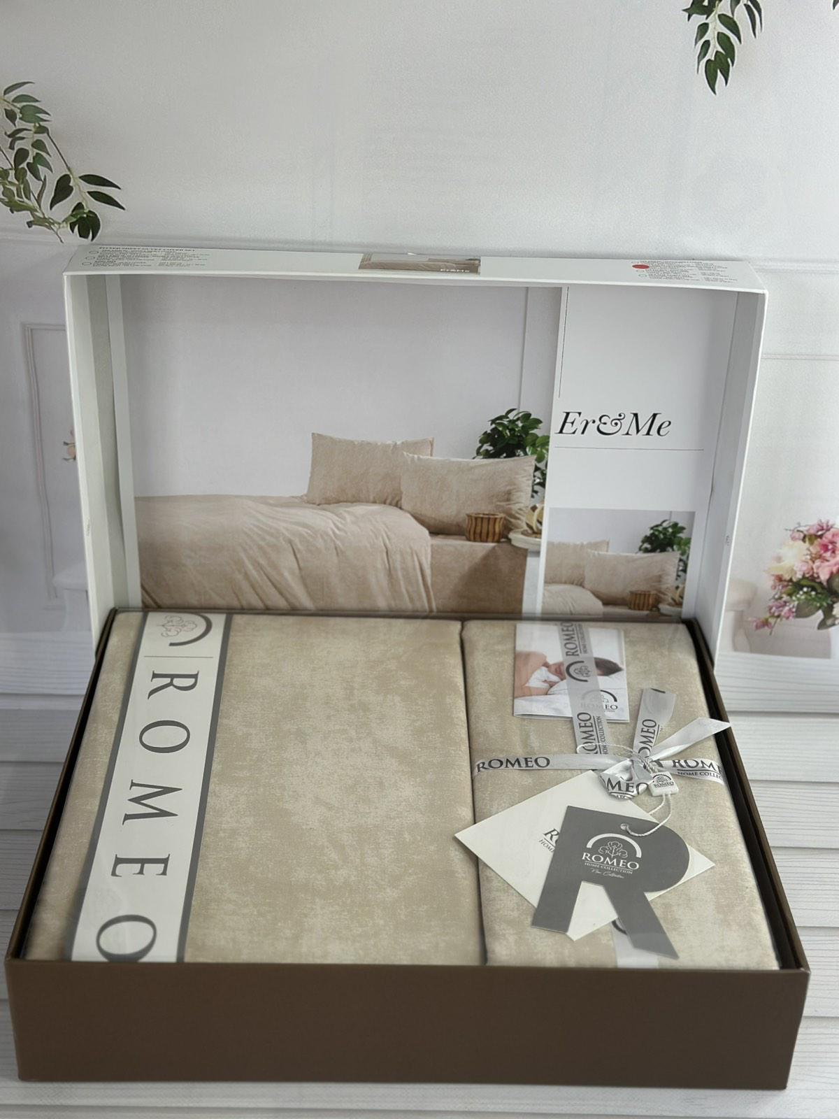 Комплект постельного белья Erme поплин Евро Бежевый (erme1) - фото 2