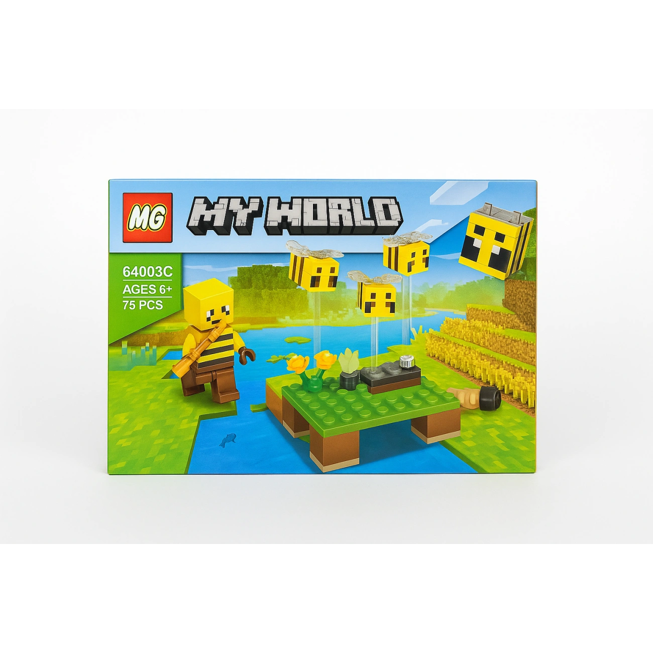 Конструктор детский Minecraft Медовый луг с летающими пчелами 75 дет. (29356638)