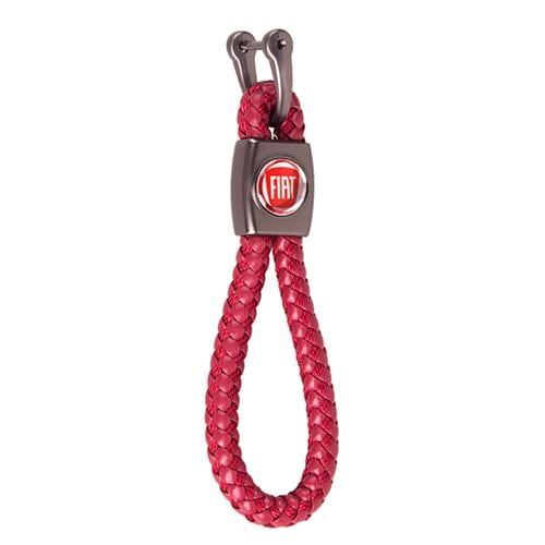 Брелок Vitol Fiat плетёный со скобой искусственная кожа Red (403575)