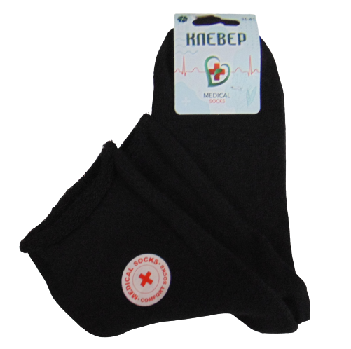 Носки теплые медицинские без резинки Клевер р. 36-41 Черный (2006699092)
