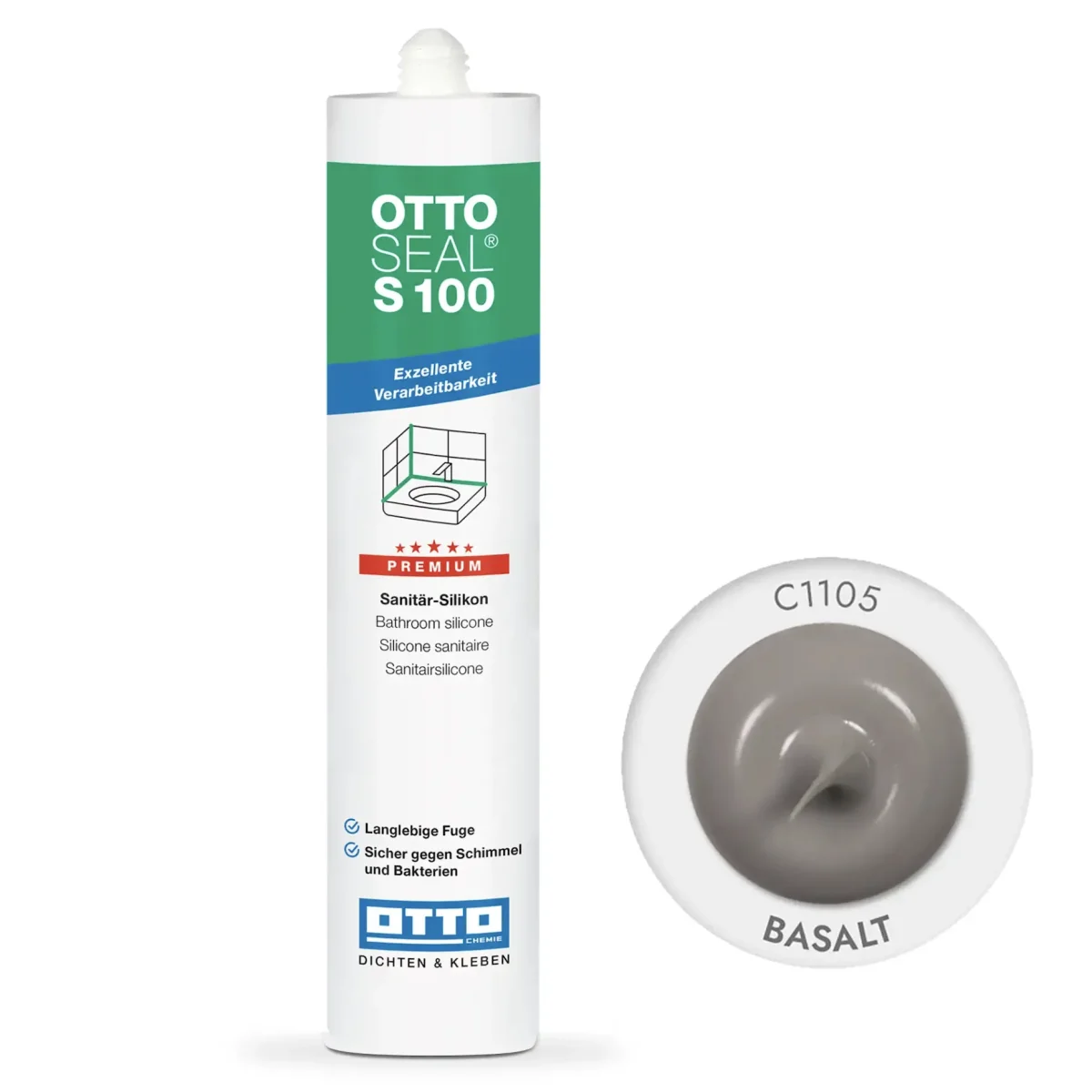 Силіконовий герметик OTTOSEAL S100 300 мм С1105 basalt (S100C1105)