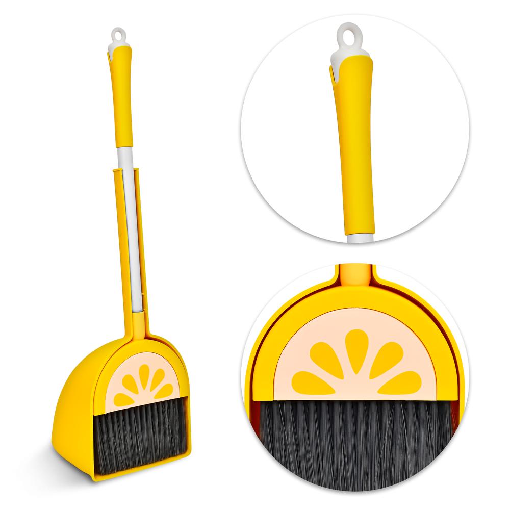 Господарський набір для прибирання Stenson Lemon мітла та совок пластик довжина ручки 56 см Жовтий (627894) - фото 2 Господарський набір для прибирання Stenson Lemon мітла та совок пластик довжина ручки 56 см Жовтий (627894) - фото 2