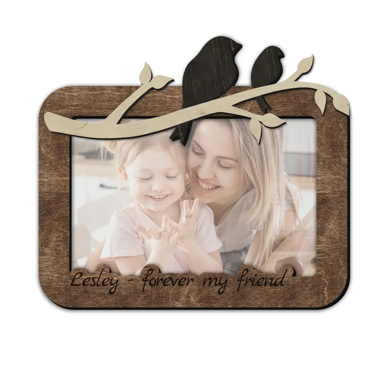 Фоторамки з птахами напис Назавжди мій друг Темно-коричневий (birds_gift_for_mom-5)