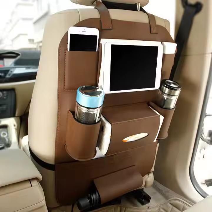 Органайзер автомобільний на спинку сидіння 7 секцій 60х42 см Кавовий - фото 2 Органайзер автомобільний на спинку сидіння 7 секцій 60х42 см Кавовий - фото 2