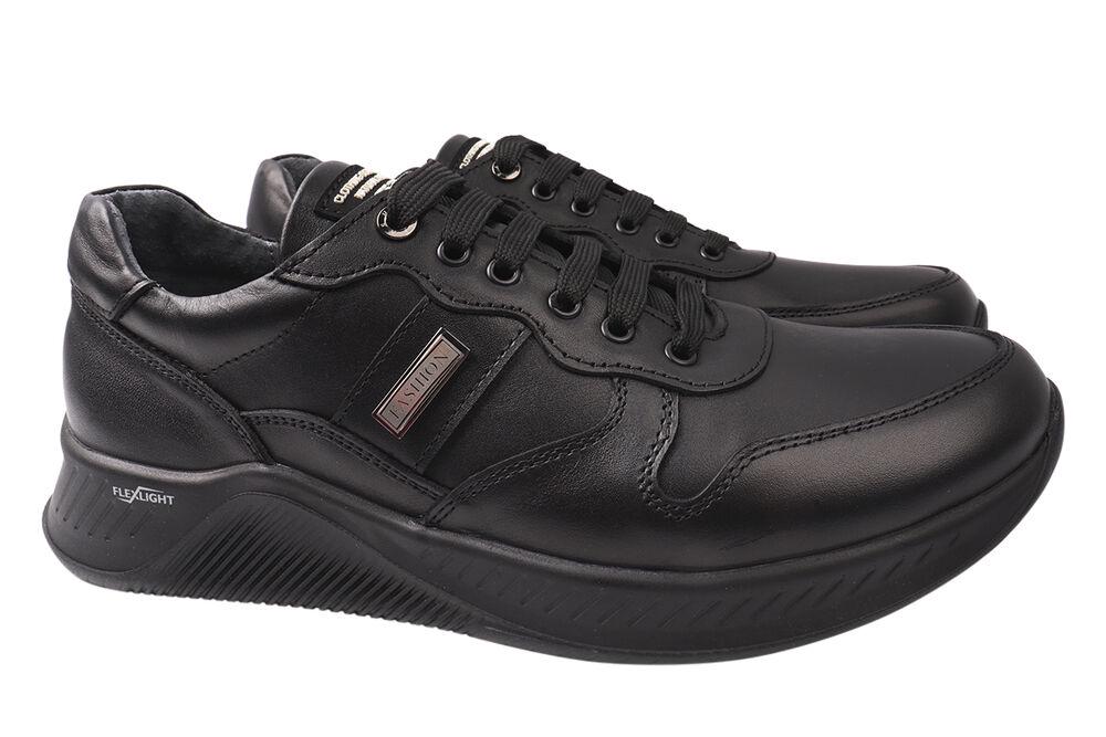 Кроссовки мужские Brionis из кожи на низком ходу на шнуровке р. 41 Черный (93-21DTS)