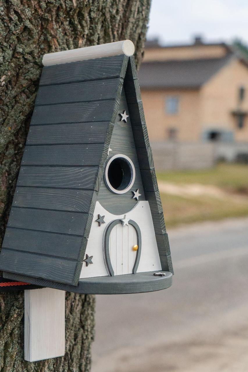 Дом для птиц Андромеда из дерева 325х290х210 мм Антрацит - фото 4 Дом для птиц Андромеда из дерева 325х290х210 мм Антрацит - фото 4