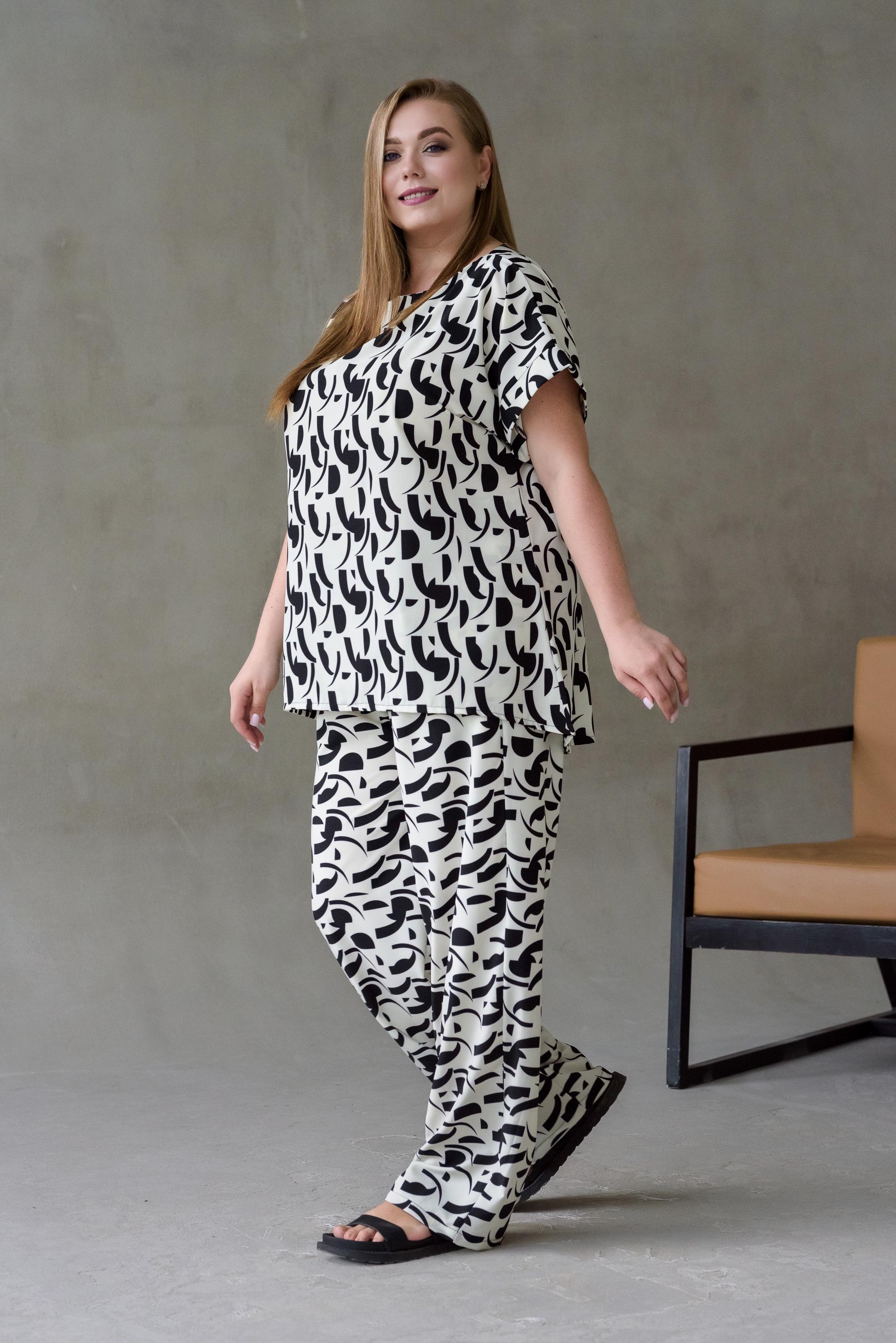 Костюм женский штапельный Альмина р. 56 Молочный (26862244) - фото 5 Костюм женский штапельный Альмина р. 56 Молочный (26862244) - фото 5