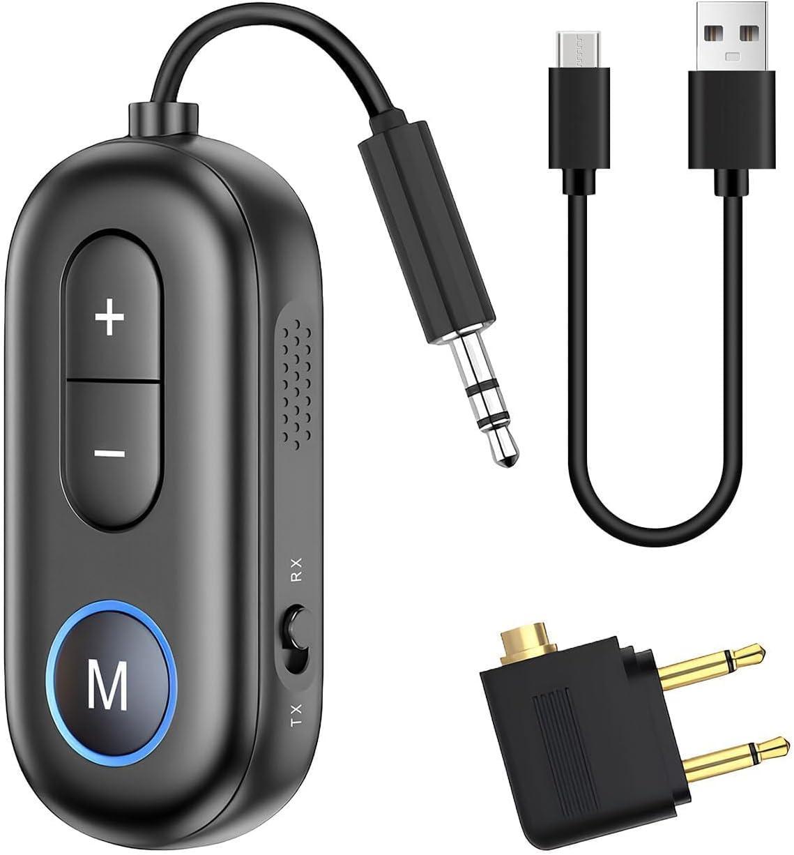 Адаптер Bluetooth 5.3 передатчик-приемник 2в1 беспроводной AUX Bluetooth с возможностью двойного сопряжения