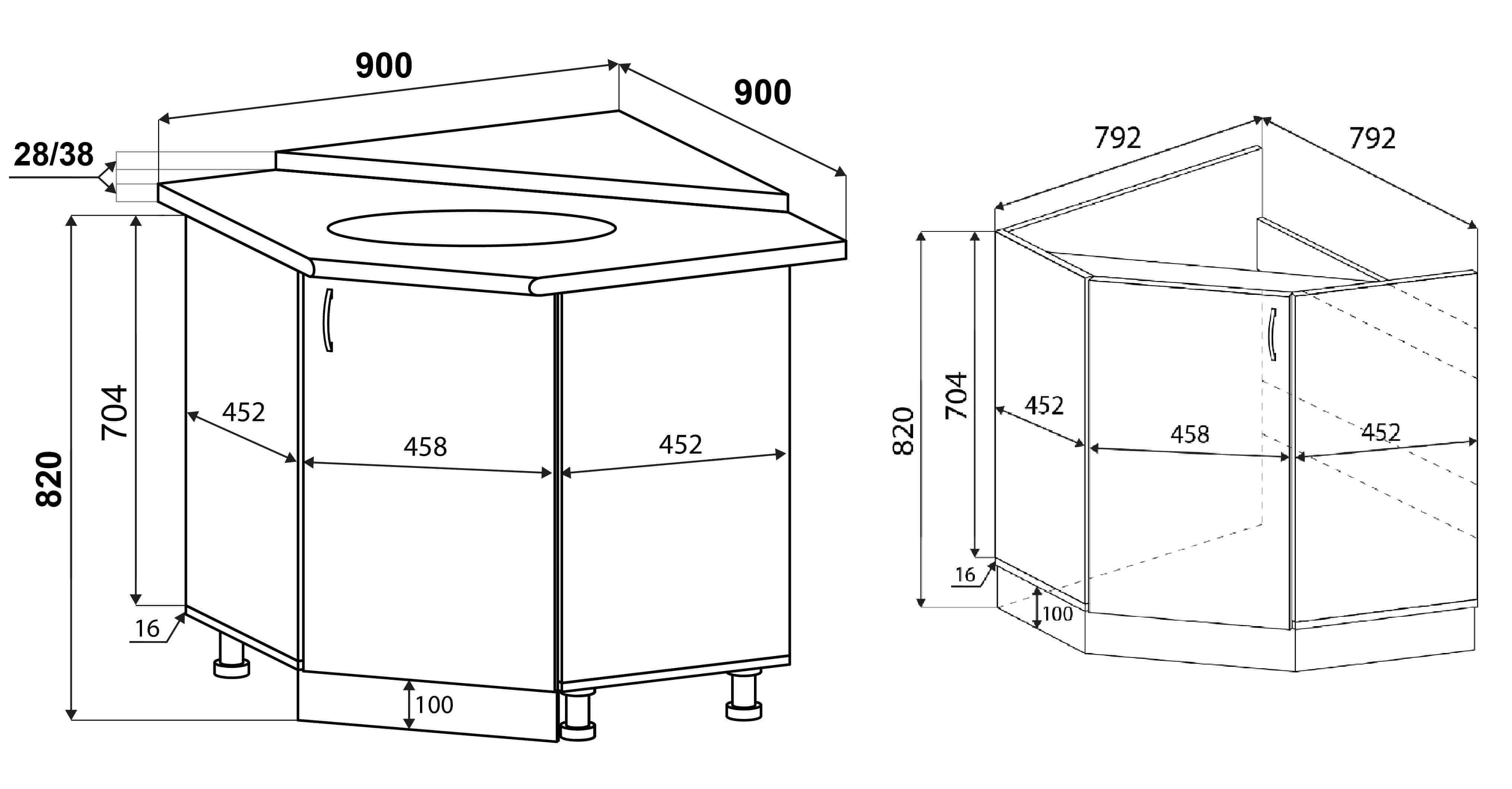 Тумба кутова кухонна МАКСІ-МЕблі №1 з врізним миттям зі стільницею 1-ї категорії складська програма Сірий/Ваніль (80137) - фото 2 Тумба кутова кухонна МАКСІ-МЕблі №1 з врізним миттям зі стільницею 1-ї категорії складська програма Сірий/Ваніль (80137) - фото 2