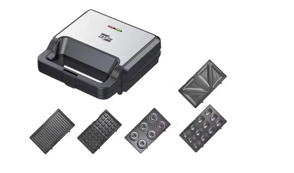 Сэндвичница Zepline со съемными пластинами 5в1 2200 W (ZP-802)